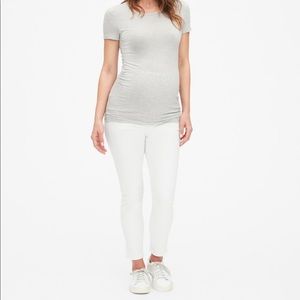 GAP Maternity full panel skinny ankle white jeans